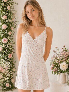 Brandy Melville | Dresses | Brandy Melville Green Floral Jennifer Dress |  Poshmark